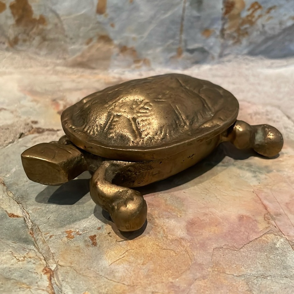 Vintage Brass Hinged Turtle